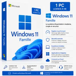 Windows 11 Famille (Home) – Licence Officielle Microsoft à vie